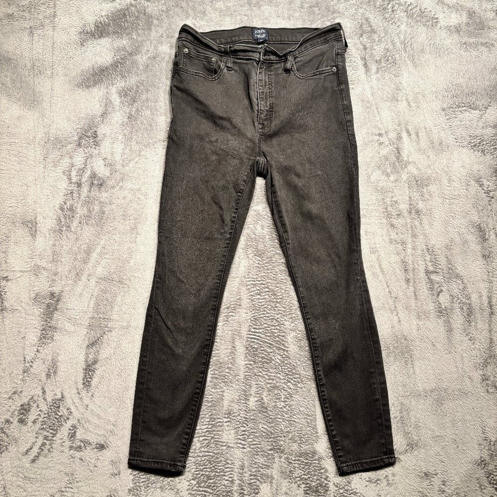 J.Crew 9" High-Rise Skinny Jeans Women's Size 29 (29.5x26.5) Faded Black Denim